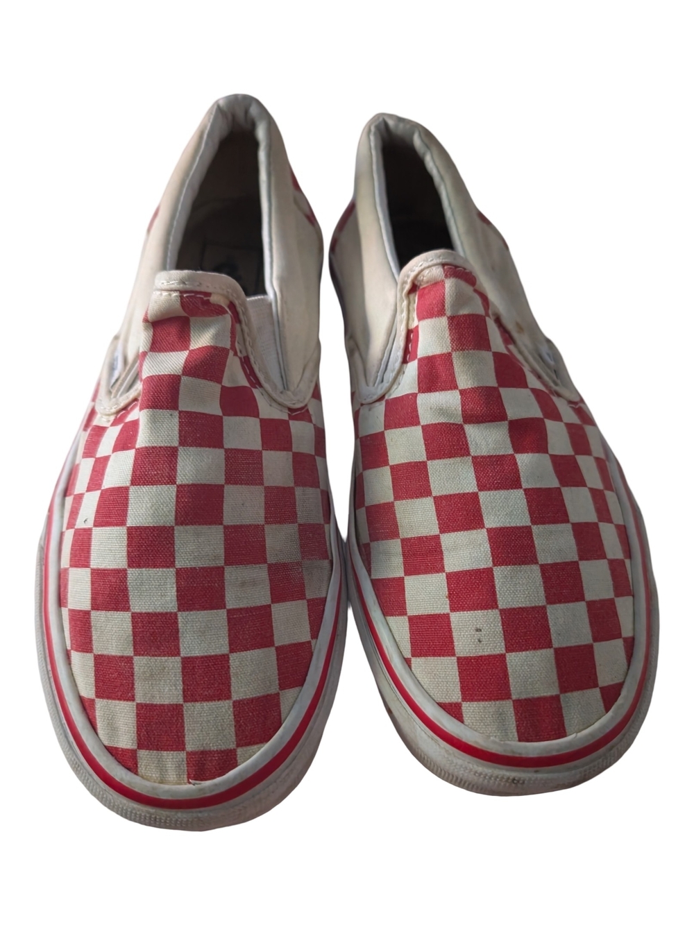 Vans Slip-On Checkerboard Sneakers Red White Runners Skateboarder Unisex Kidcore